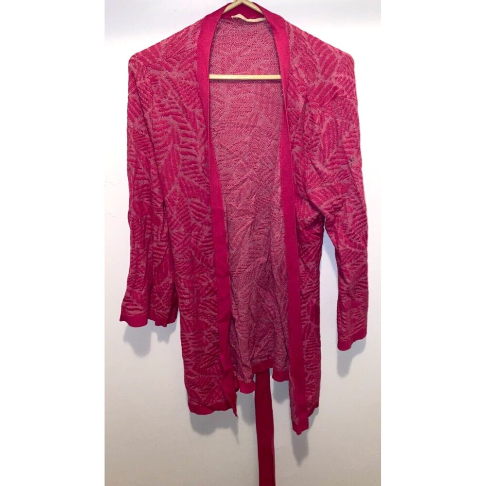 Soft Surroundings Kensley Cardigan Sweater Pink Purple Cotton Blend Womens sz M